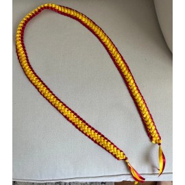 Red & Yellow Satin Double Ribbon Open Graduation Lei)