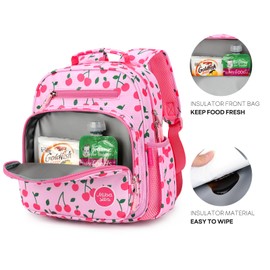 mibasies Toddler Backpack for Girls 2-4: Cute Kids Backpacks for Girls - Preschool Kindergarten Backpack - Cherry Pink