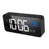 LED Alarm Electric Clock Multifunctional Exquisite Mirrored Surface Silent Bedside