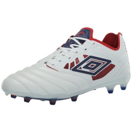 Umbro Men's Tocco 4 Premier FG Soccer Cleat, White/Blue/Red, 8