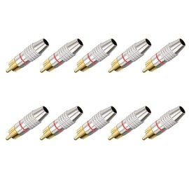 GDQLCNXB 10Pack RCA Male Solderless Coaxial Audio Video Jack Adapter Wire Cable Connector