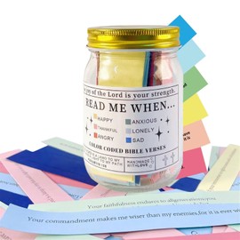 Bible Verses in a Jar Portable Bible Verses Prayer Cards Mini Bible Verses Jar with Coloring Bible Verses Thank-You Christian Bible Gifts Bible Verses Jar for Emotions