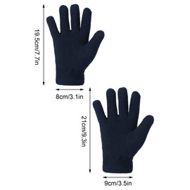 Satinior 3 Pairs Children's Fleece Gloves Winter Soft Warm Gloves for Boys Outdoor Activities - Black, Navy