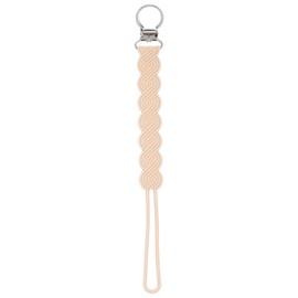 Three Little Tots All Silicone Modern, Short and Safety Tested Pacifier Clip (Tan, Waverly)