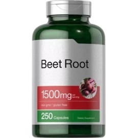 Horbaach Beet Root 1500mg 250 Powder Caps Non GMO/Gluten Free/No Preservatives