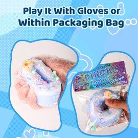 Food Squishy Toy Sets of 4,Squeeze Donuts Waffle Croissant Stress Relief Fidget Toys Pack,Jumbo Simulated Food Squish Toy for Kids Adult