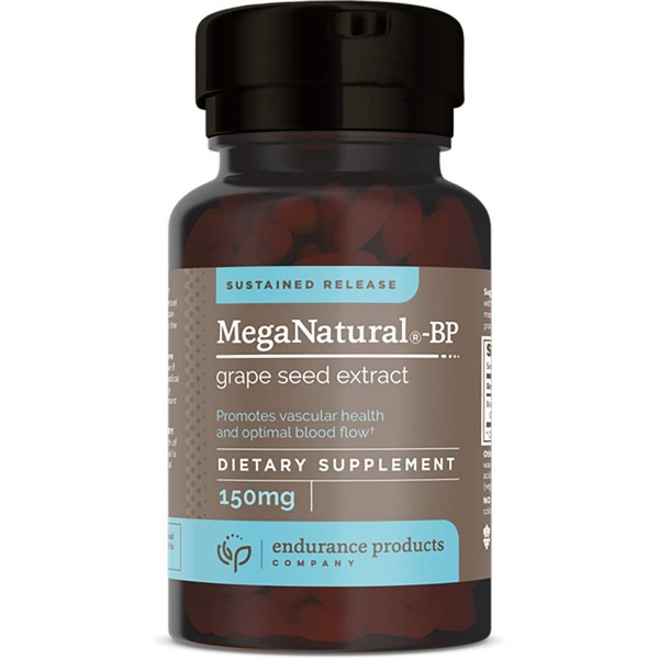 MegaNatural BP for Blood Pressure - 150mg Sustained Release, Grape Seed Extract - 60 Tablets - Helps Support Healthy Circulation, and Energy - Polyphenols (Proanthocyanidins) - Non GMO, Gluten Free