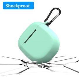 Geekria - Funda de silicona compatible con Bose QuietComfort II True Wireless Earbuds, funda protectora para auriculares con gancho para llavero, LED frontal visible (verde)