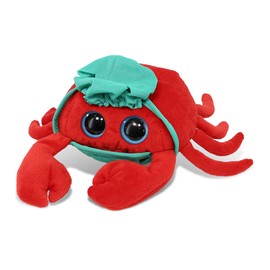 DolliBu Red Crab – Big Eye 6-inch Doctor Plush Toy - Super Soft Red Crab Doctor Stuffed Animal Dress Up with Scrub Uniform and Cap Outfit - Gift with Personalization - 6 Inch