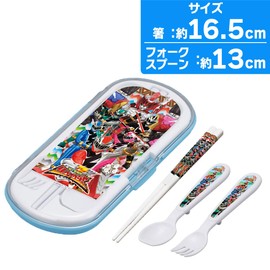 Komori Resin Trio Set Chopsticks, Spoon Fork, Knight Dragon Squadron Ryusoujer, Blue, Chopsticks 6.5 inches (16.5 cm), Spoon Fork, 5.2 inches (13.2 cm), Dishwasher Safe Made in Japan