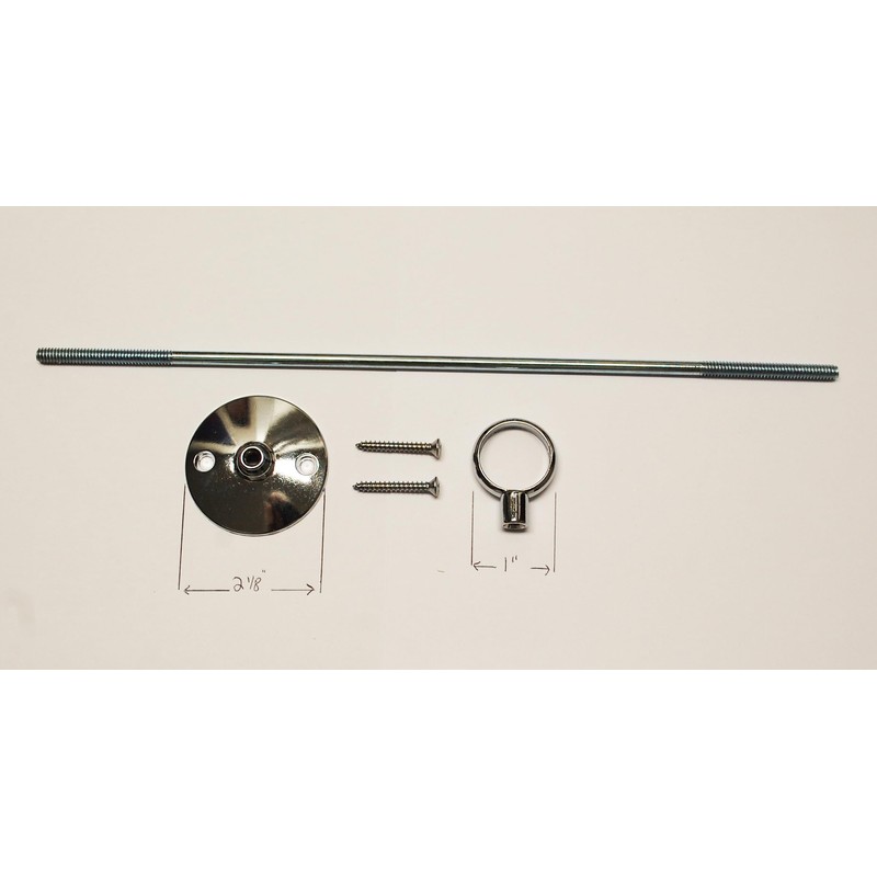 youremodel Shower Curtain Rod Ceiling Support (Polished Chrome) Choose from