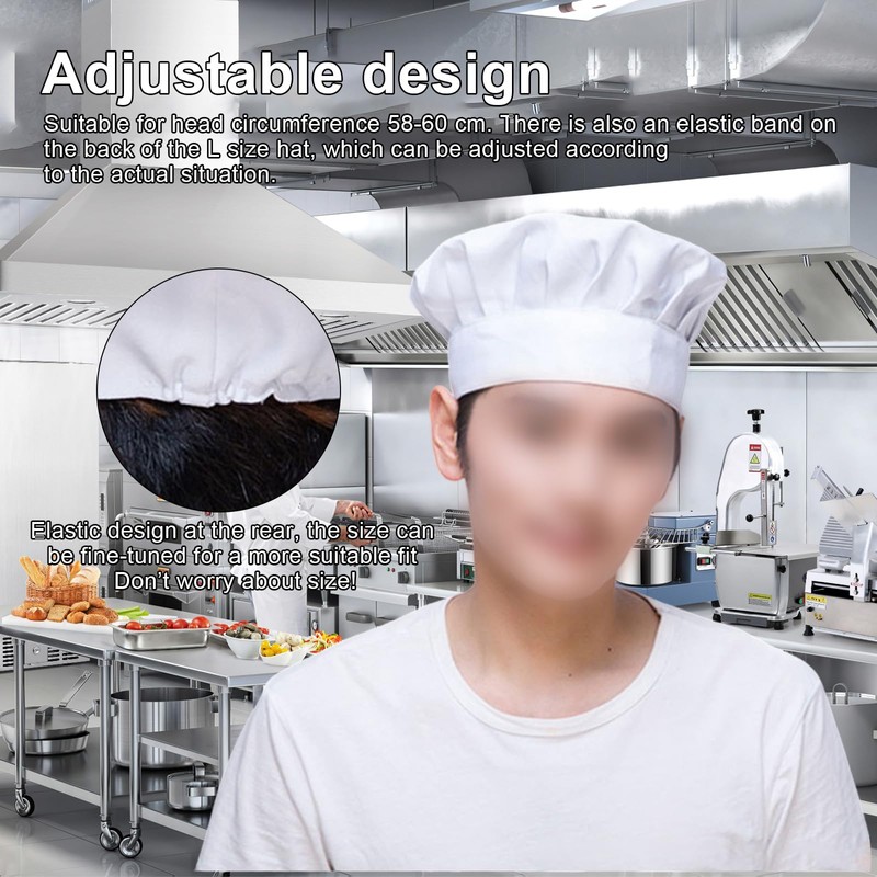 PARFCO Chef's Hat Apron Set, Polyester Adjustable Chef's Hat, Bib