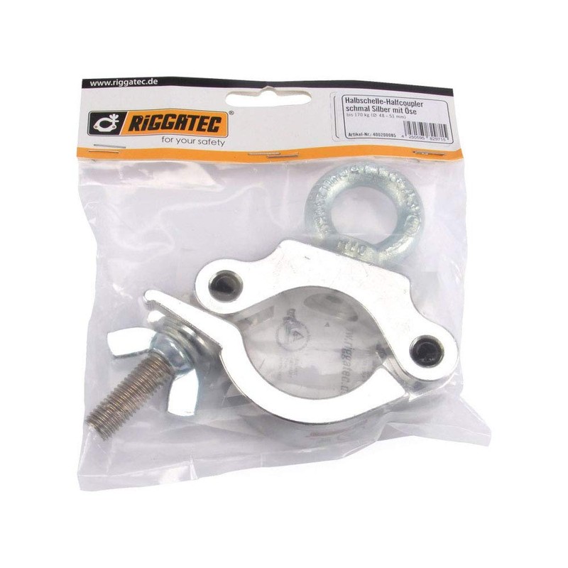 Halfcoupler Slim Silver with eyelet 170kg