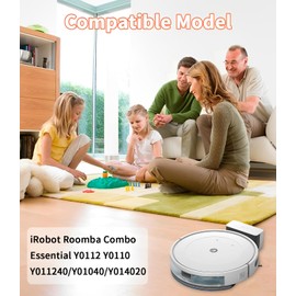 SOBEAU SOBEAU Zubeh?rset Kompatibel mit iRobot Roomba Y0110/ Y0112/ Y0140 Saugroboter, 2 Hauptb1rste, 6 Filter, 6 Wischpad, 6 Seitenb1rsten, Ersatzteile f1r Roomba Y0112