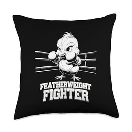 Martial Arts Baby Chicks Cute Little Boxer Boxing Fighter Throw Pillow