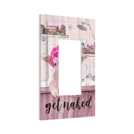 Funny Pig 1 Gang Rocker/Decora Outlet Light Switch Wall Plate Cover Cute Pink Piglets And Transparent Bubbles Exposed On Pink Wood Faceplate Decorative Faceplate Bathroom Living Room Bedroom Decorate