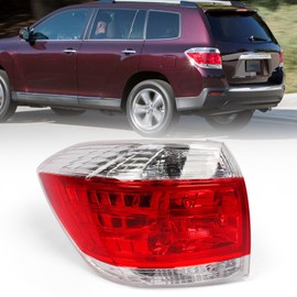 Huray Left Tail Light for Toyota Highlander 2011-2013 Driver Side Halogen Taillight Lamp Assembly Replacement for TO2800185 815600E070