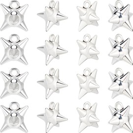 SUNNYCLUE 1 Box 40Pcs Hammer Charm Punk Bracelet Charms Alloy Silver Meteor Hammer Spiky Ball Gothic Dangle Small Craft Metal Pendants for Jewellery Necklaces Bracelets Earrings DIY Crafting