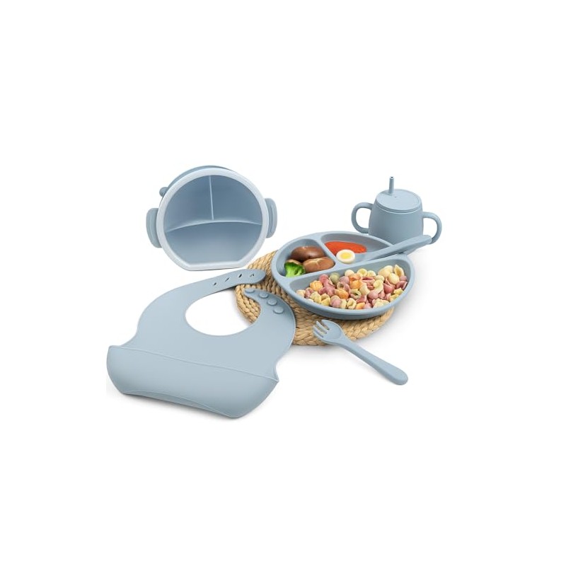 BPA-Free Premium Silicone Bowl and Plate Set, Non-Toxic Eco-Friendly Baby