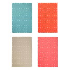 Emartbuy Dots Soft Cover Notebook Diary Notepad Writing Pad Diary Writing Lined A5 Size 32 Sheets (64 Pages) - Set of 4