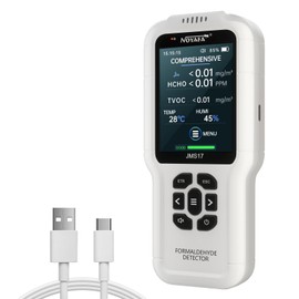 NOYAFA 4 in 1 Indoor Air Quality Monitor, Portable Formaldehyde Detector Can DetectTVOC, HCHO, Formaldehyde, Humidity, Temperature, Multifunctional Air Quality Testerfor Home, School, Office