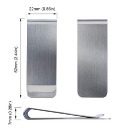 tainless Steel Money Clips, Money & Cards Holder, Minimalism Wallet, Super Slim and Durable – 6 pcs, Silver