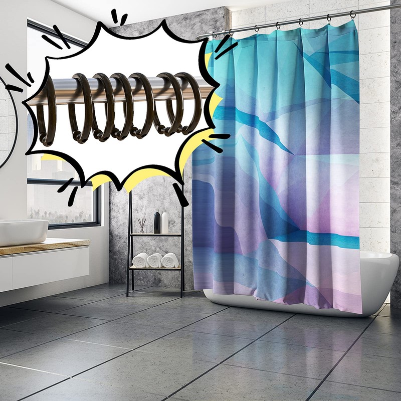 Qulable Shower Curtain Rings-12 Pack- Plastic Shower Curtain Hooks O-Shaped