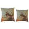 Insect Lover Abstract Vintage Fire Ant Throw Pillow