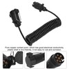 7 Pin Trailer Plug With 98.4in Spring Extension Cable 12V