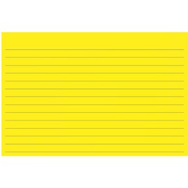 Colonial Cards: 100 Color Cardstock 4" x 6" Index Cards, Yellow, Lined Landscape Format