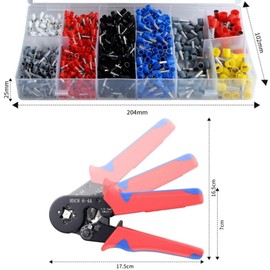 Crimping Pliers Tool Set, 1200 Pieces, Ferrule Crimping Tool, Insulated Closed Terminal, Includes Ferrule Terminal, Adjustable, Electrical Work, Wiring, Electrical Repair, Tool Set