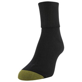 GOLDTOE Women's Classic Turn Cuff Socks, Multipairs, Black (12-Pairs), Medium
