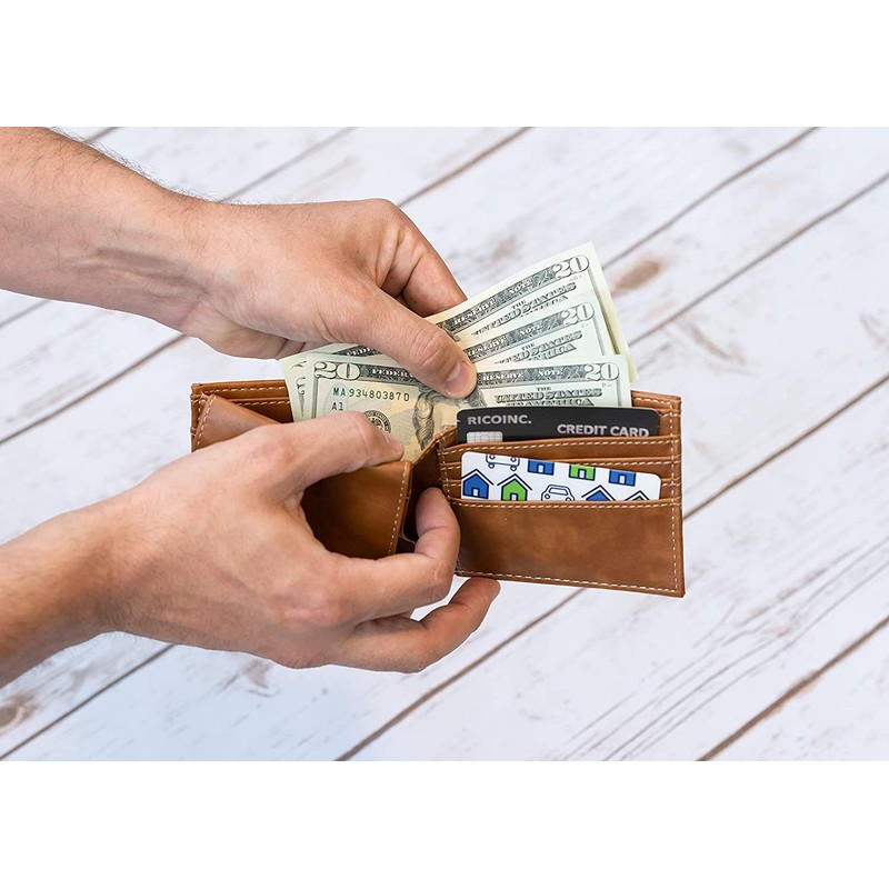 Rico Clemson Tigers Brown Bilfold Wallet with clear ID display