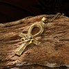 bahamut Egyptian Ankh Cross Pendant Necklace with Eye of Horus,