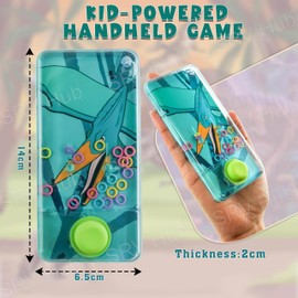 Handheld Pteranodon Dinosaur Water Game- 14cm| Phone Arcade Water Rings Boys Water Tables for Beach Toys Party Favor| Floating Treasures Fidget Game