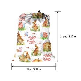 Maishijie Oxford Printed Gift Bags, Breathable Drawstring Bags, Reusable Packaging Bags for Wedding, Party, Birthday, 21 x 31 cm, Pack of 5 (Color-2)