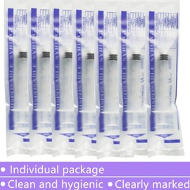 20 Pack 3ml Plastic Sterile Syringes with Storage Caps, Luer Slip Tip Syringe for Scientific Labs, Feeding Pets, Liquids Measuring Syringe Tools