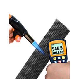 Rroxcok Heat Shield Sleeve Spark Plug Wire Heat Shield 1/2" ID X 10' Fuel Line Heat Shield Auto Hose Spark Plug Wire Cover Protectors Boots Roll 2500 Degree for Car Auto Wire Loom Brake Cable (Black)