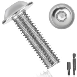 Pack of 25 Rounded Head Screws M6 x 30 Stainless Steel Screws A2 V2A Flat Head Screws ISO 7380 Rounded Head Screws Rustproof Screws Threaded Screws Full Thread with Flange, Hexalobular and Hex Key