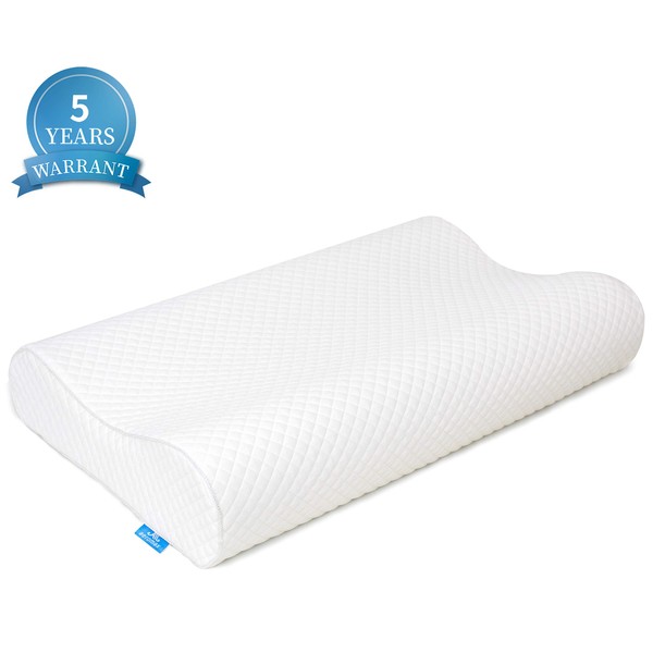 AM AEROMAX Contour Memory Foam Pillow, Cervical Pillow for Neck Pain Relief, Neck Orthopedic Sleeping Pillows for Side, Back and Stomach Sleepers.