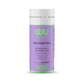 WU Nutrition RESVERATROL | Semilla de Uva + Resveratrol + Acaí | Antioxidante | 120 Cápsulas | 2 meses de consumo | Suplemento Premium