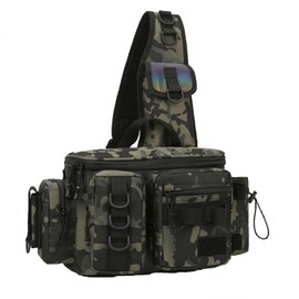 Ayedvan Fishing Gear Storage Bag Fishing Tackle Backpack Box With Compartment & Pockets for Tackle Boxes, Lightweight Tackle Storage Bags, Outdoor Fishing Shoulder Pack for Fishing, Hiking, Hunting