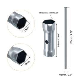 TA-VIGOR Dual End Spark Plug Spanner 17mm & 19mm, Manual Spark Plug Wrench Hex Socket Tool with Lever Bar for Motorcycle, Engine Repair 2 Pcs