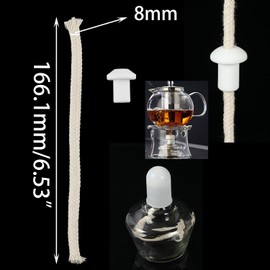 DGZZI 10 Sets Alcohol Lamp Universal Hydroponic Absorbent Rope Cotton Wick Ceramic Holder for Flat Wick Oil Lamp and Oil Lamp