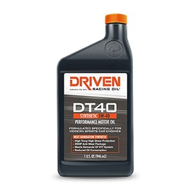 Driven Racing Oil DT40 High Zinc Synthetic Oil 5w-40 Motor Oil (1 Quart), 02406