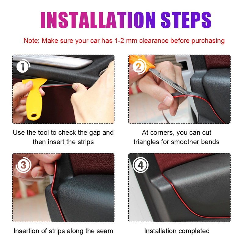 Yourkar Car Interior Trim Strips, 16.4ft Auto Decoration Styling Door