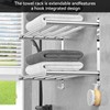 Adjustable Towel Bar for Bathroom Wall Mount17-30.7inch Adhesive Shower Towel