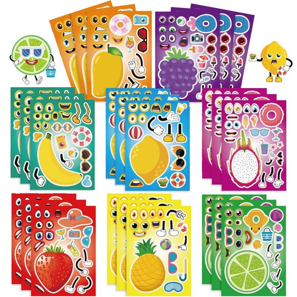 24 Sheets Make Your Own Fruit Stickers Make A Face