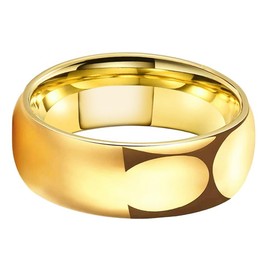 LUXUBANDS 8mm Gold Tungsten Rings for Women Men Couple Fashion Jewelry Engagement Wedding Bands Classic Domed Polished Shiny Comfort Fit Size 11.5
