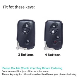 ontto 4 buttons Leather Car Key fob Cover Fit for Lexus ES240 ES350 LS460 GS300 450h 460h CT200H GX400 GX460 IS250 IS300C RX270 Smart Key case keyring Shell Key holder keychain Accessories Blue